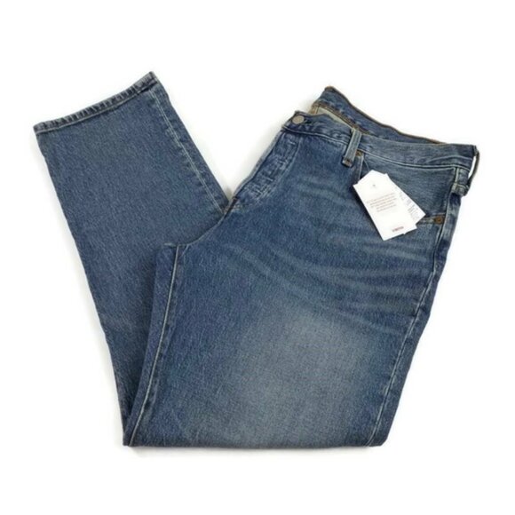 Levi's 501 CT Medium Wash Button Fly Tapered Leg Denim Jeans Mens 38x28.5 NWT - Picture 6 of 16